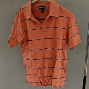 ☘️Carbon orange striped polo shirt